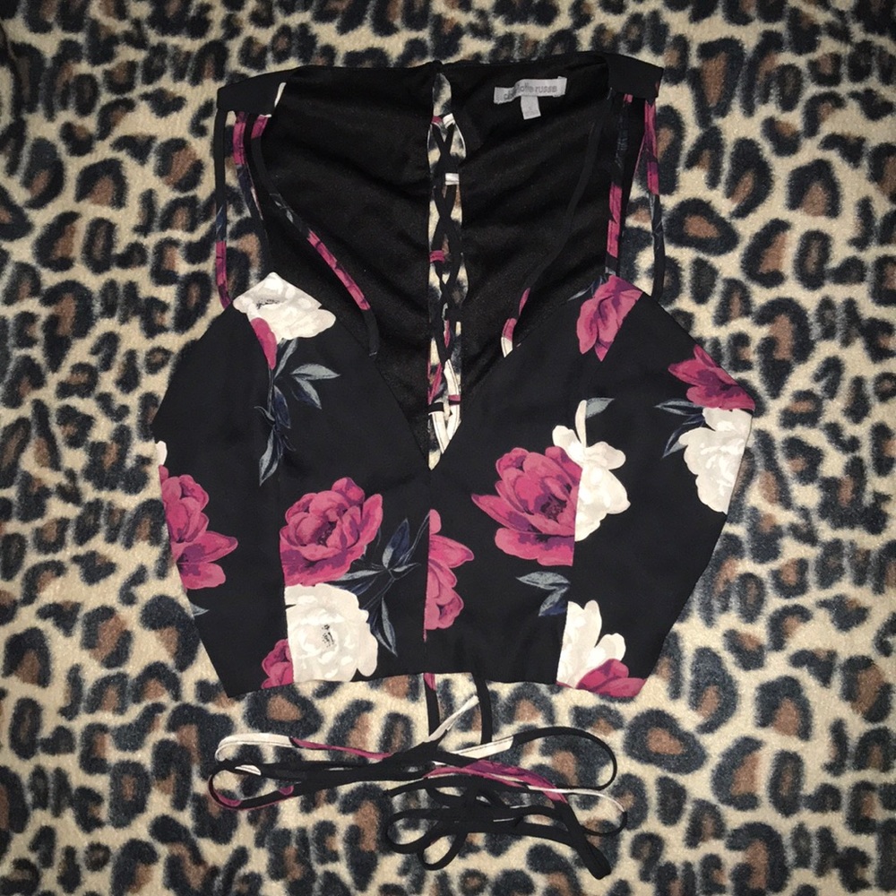 Charlotte Russe lace up crop top